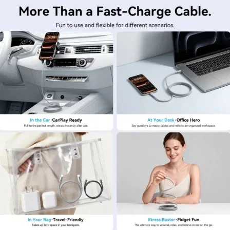 Vention Cable Magnético USB-C a USB-C 5A 240W 1m Negro TSABF